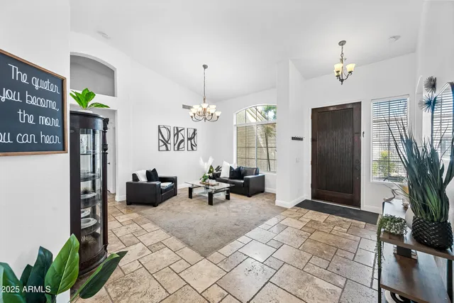 a living room with furniture