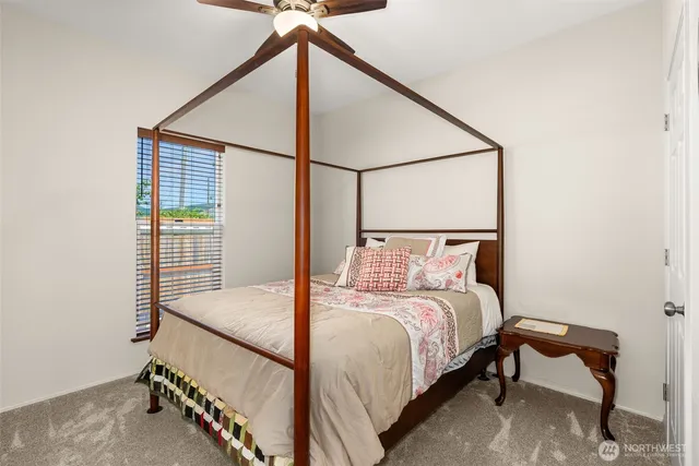 a workspace with furniture and window