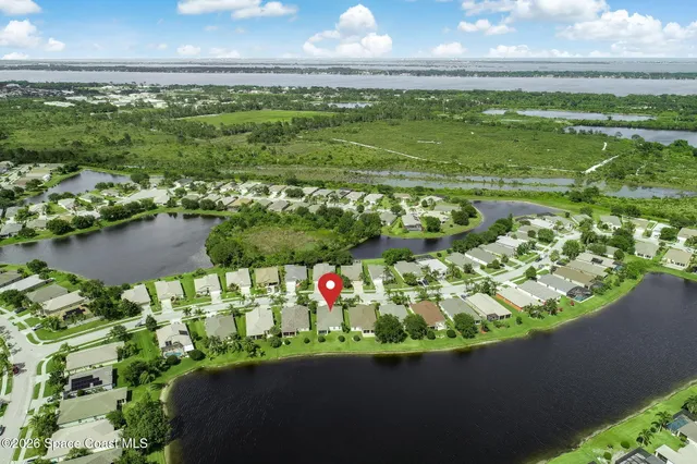 a view of a lake with a outdoor space