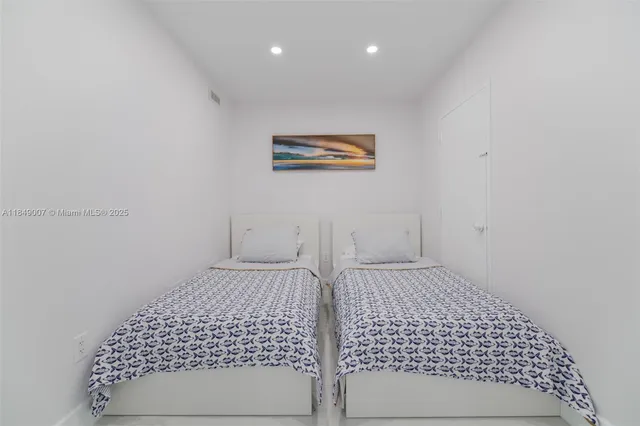 a bedroom with a bed