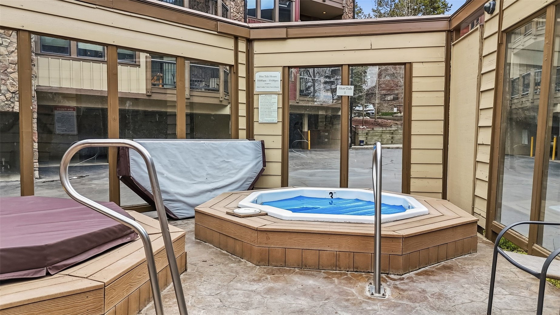 325 Four Oclock Road, Unit C301 Breckenridge, CO 80424 - Photo 23 of 26 a front view of a house with outdoor seating