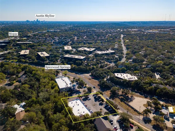 an aerial view of a city
