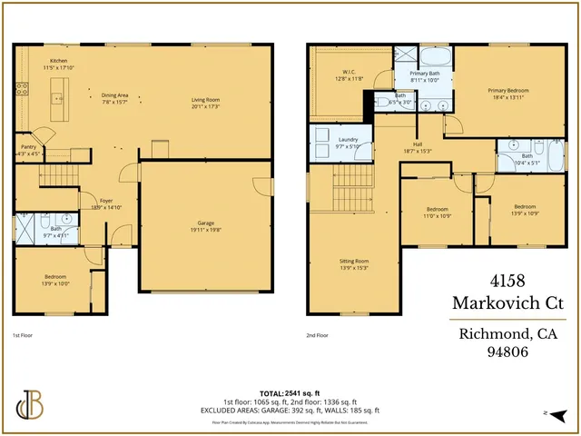 a aerial view of a house with a yard