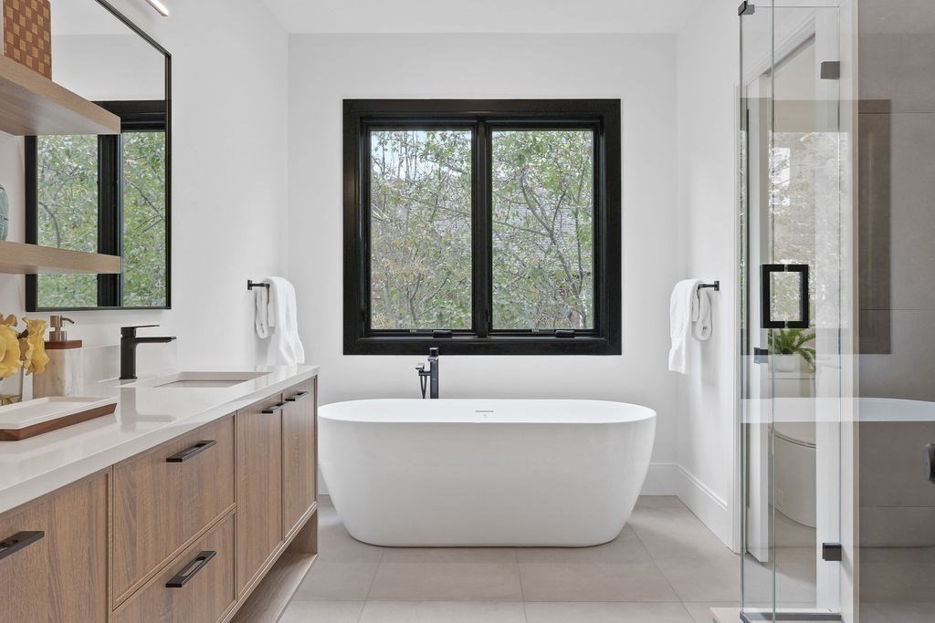 108 Bradford Street Needham, MA 02492 - Photo 25 of 42 a white bath tub sitting next to a white sink