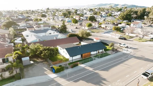 an aerial view of a highlighted house