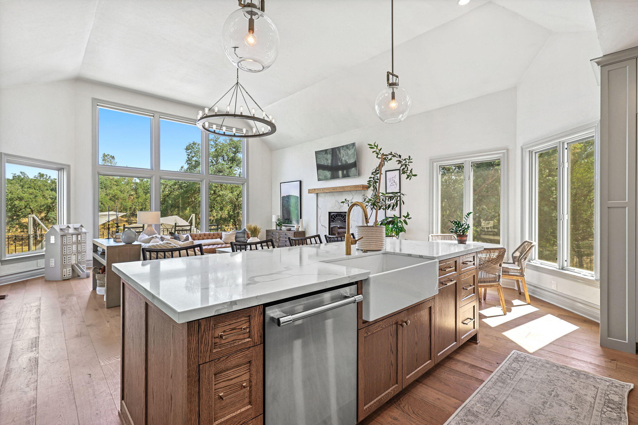 8709 Silver Bridge Road Palo Cedro, CA 96073 - Photo 11 of 88 Kitchen View Into Primary Living Room