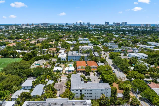 a view of city and tall buildings