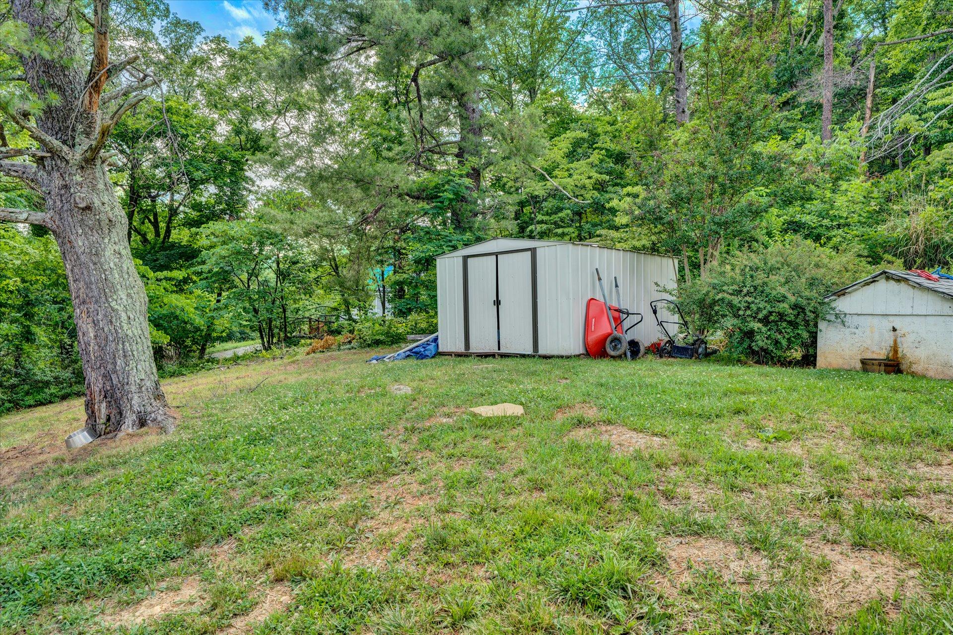 1344 Skyview Road Salem, VA 24153 - Photo 22 of 23 a view of backyard with tub and trees