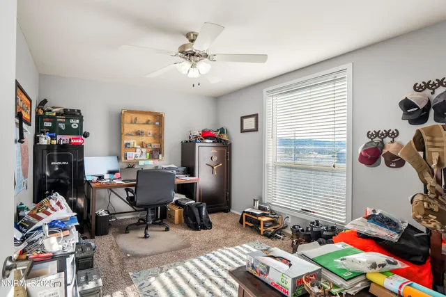 a bedroom with furniture and a bed