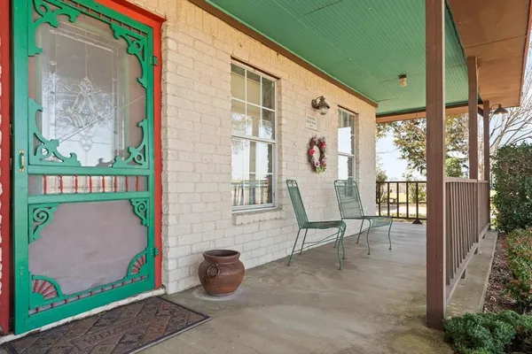 a view of outdoor seating space