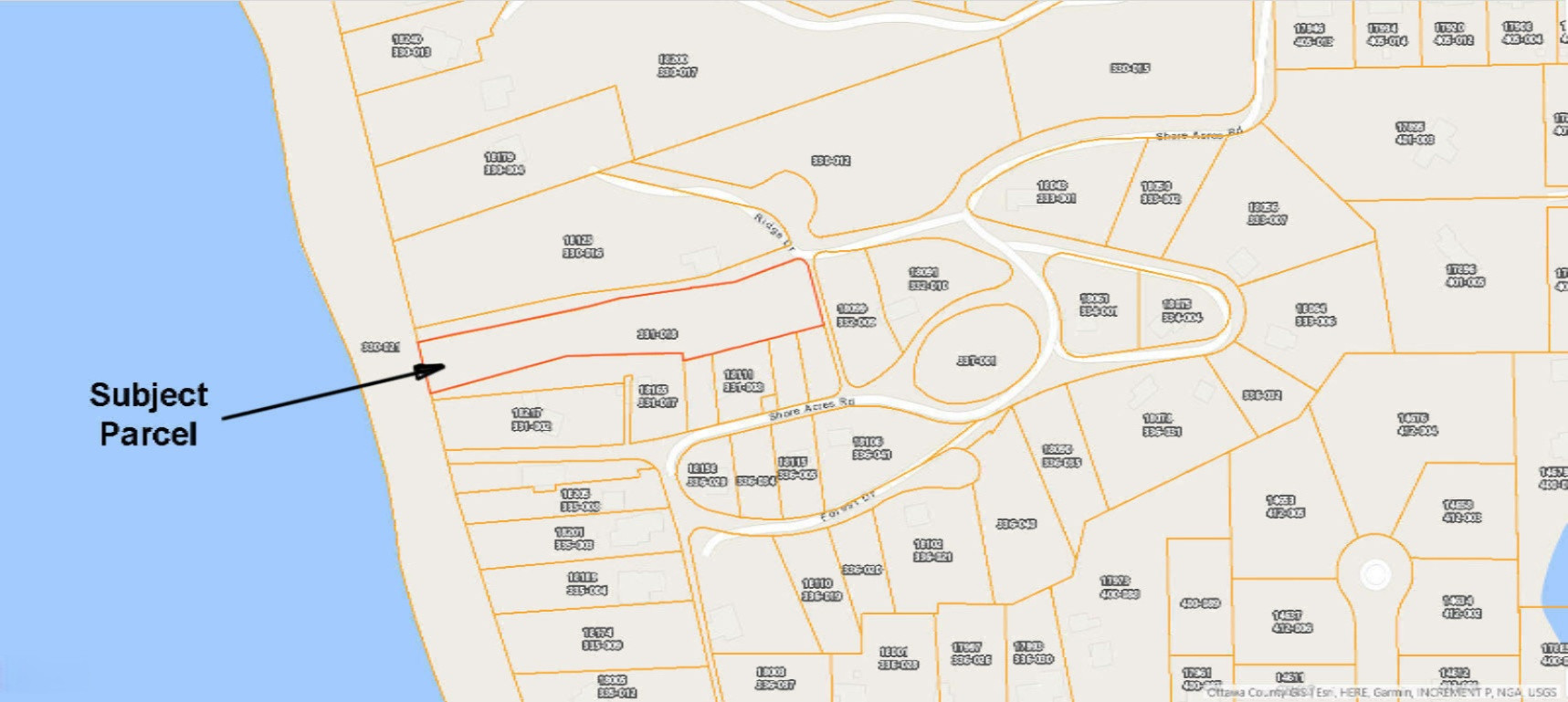 18111 Ridge Drive Grand Haven, MI 49417 - Photo 22 of 24 Parcel Map