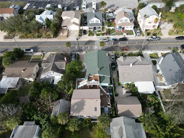 an aerial view of a city with lots of residential buildings