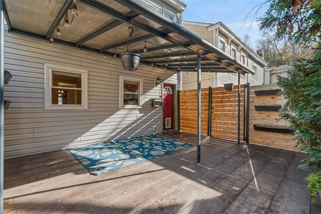 a view of a house with a porch