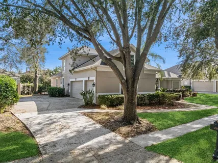 a view of a trees in front of a house