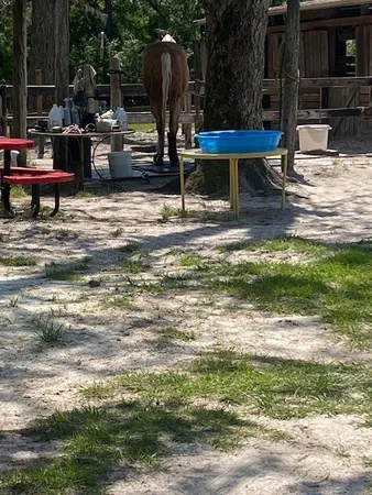 a swimming pool with outdoor seating and yard