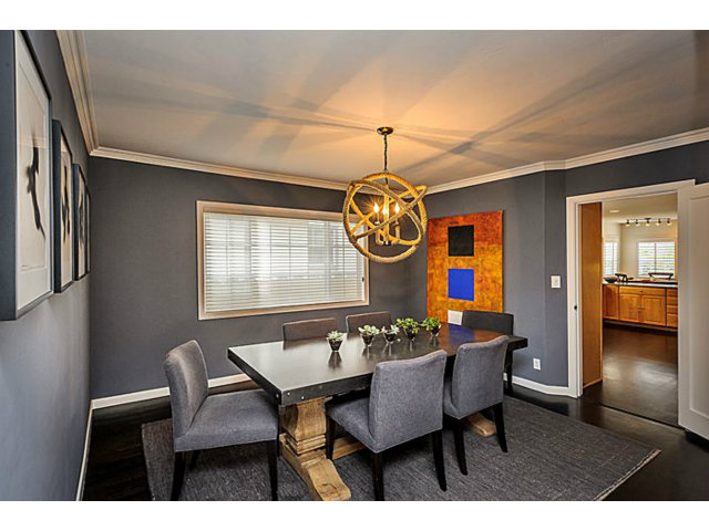23 Channing Road Burlingame, CA 94010 - Photo 7 of 25 a view of a dining room with furniture wooden floor and chandelier