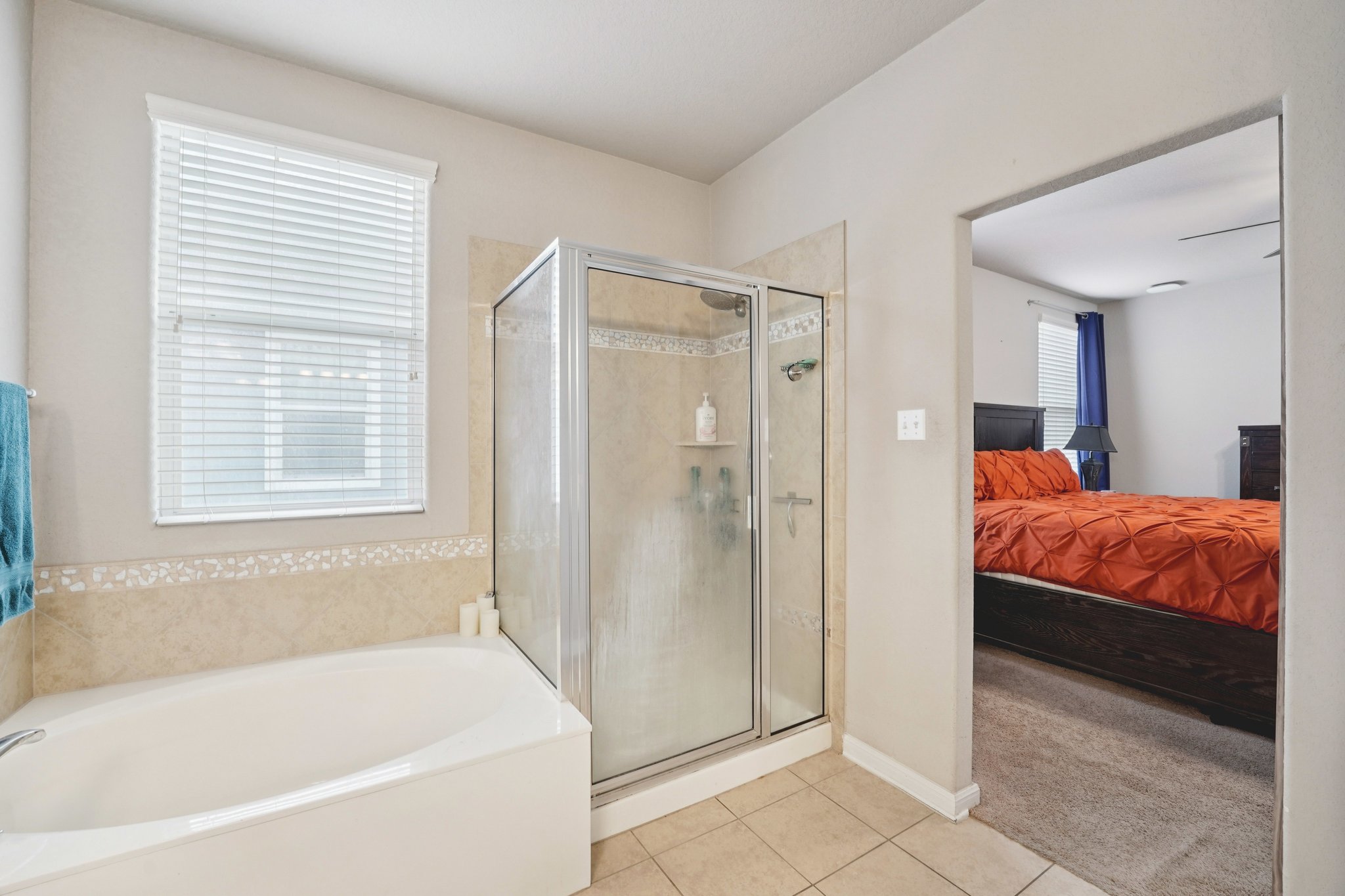 1048 Sanders Kyle, TX 78640 - Photo 14 of 18 a bathroom with a bathtub and a shower