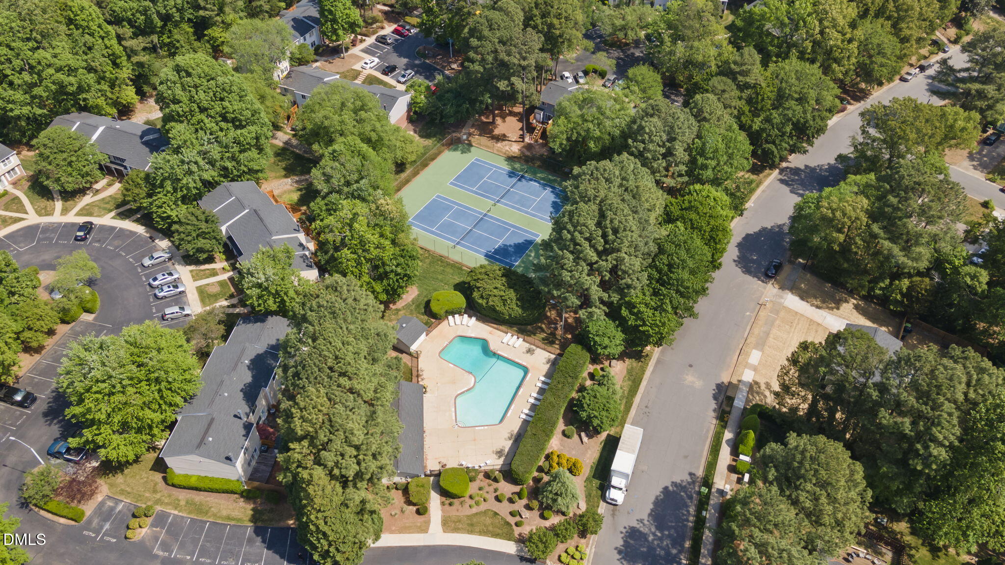 7728 Crown Crest Court Raleigh, NC 27615 - Photo 30 of 38 an aerial view of residential house with outdoor space and trees all around