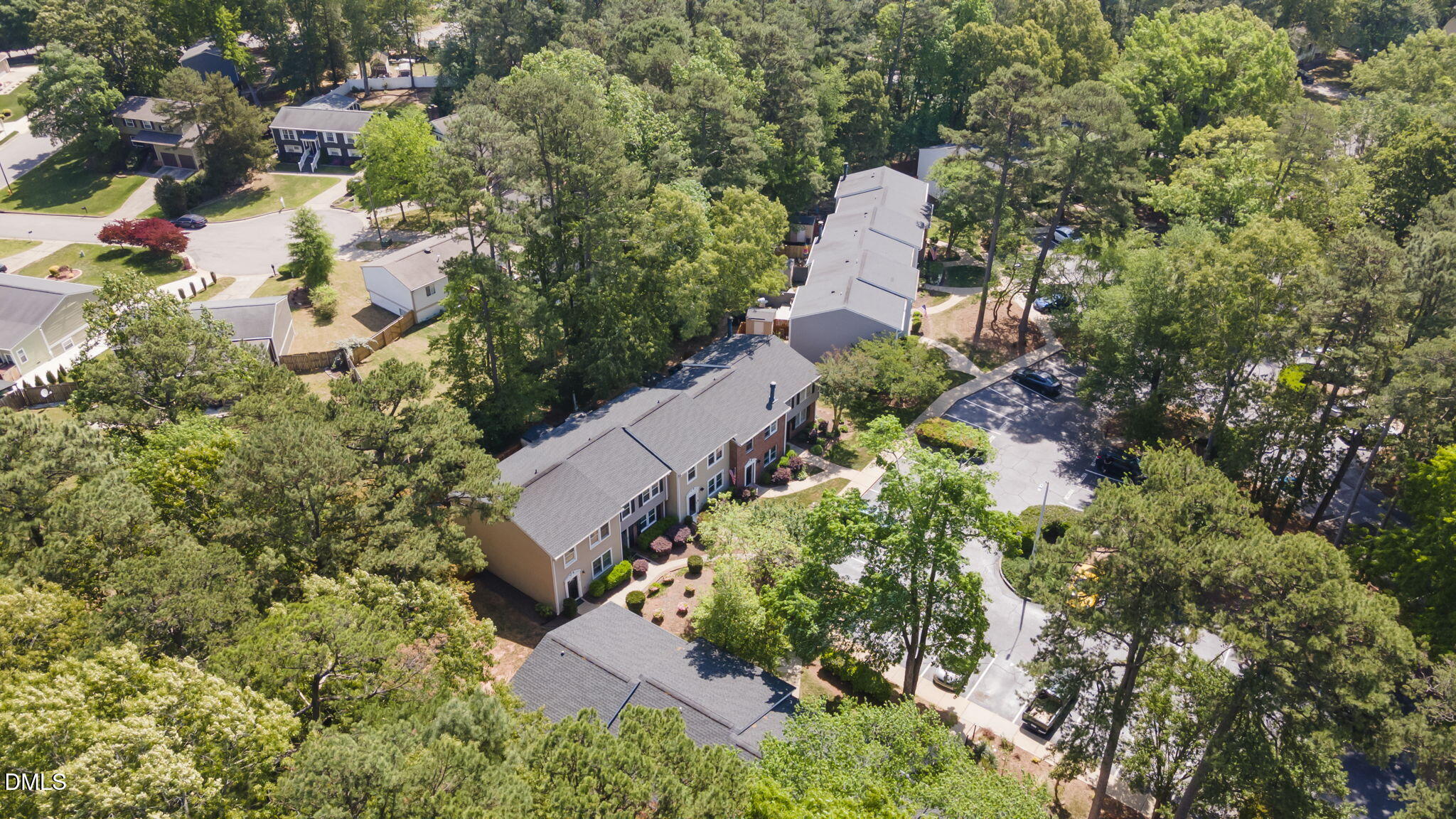 7728 Crown Crest Court Raleigh, NC 27615 - Photo 36 of 38 an aerial view of residential house with outdoor space and trees all around