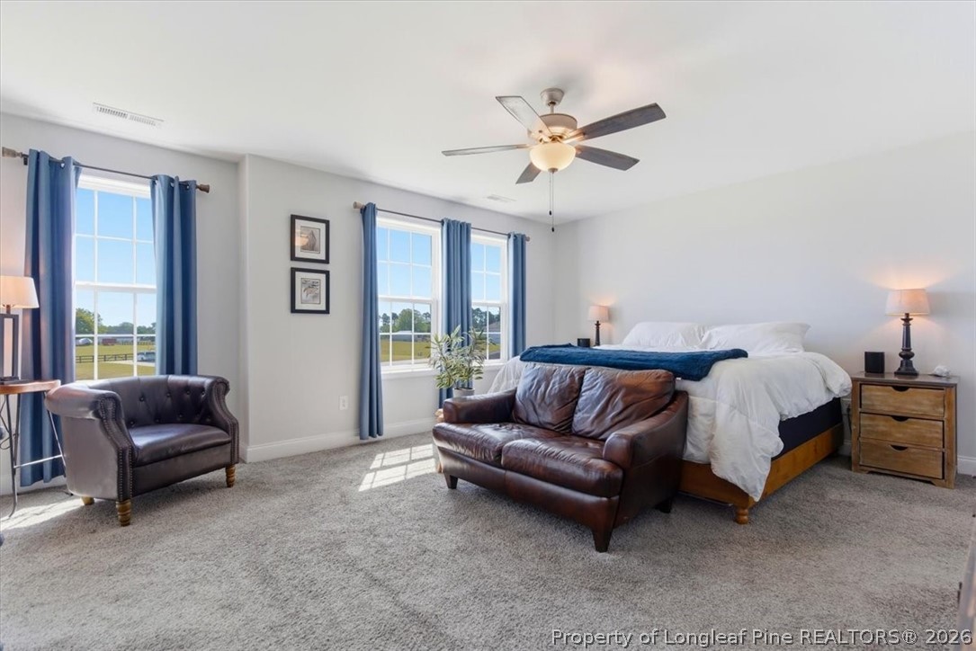 339 Rocking Horse Lane Raeford, NC 28376 - Photo 21 of 47 a spacious bedroom with a bed couch and window