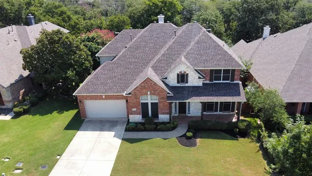 an aerial view of a house