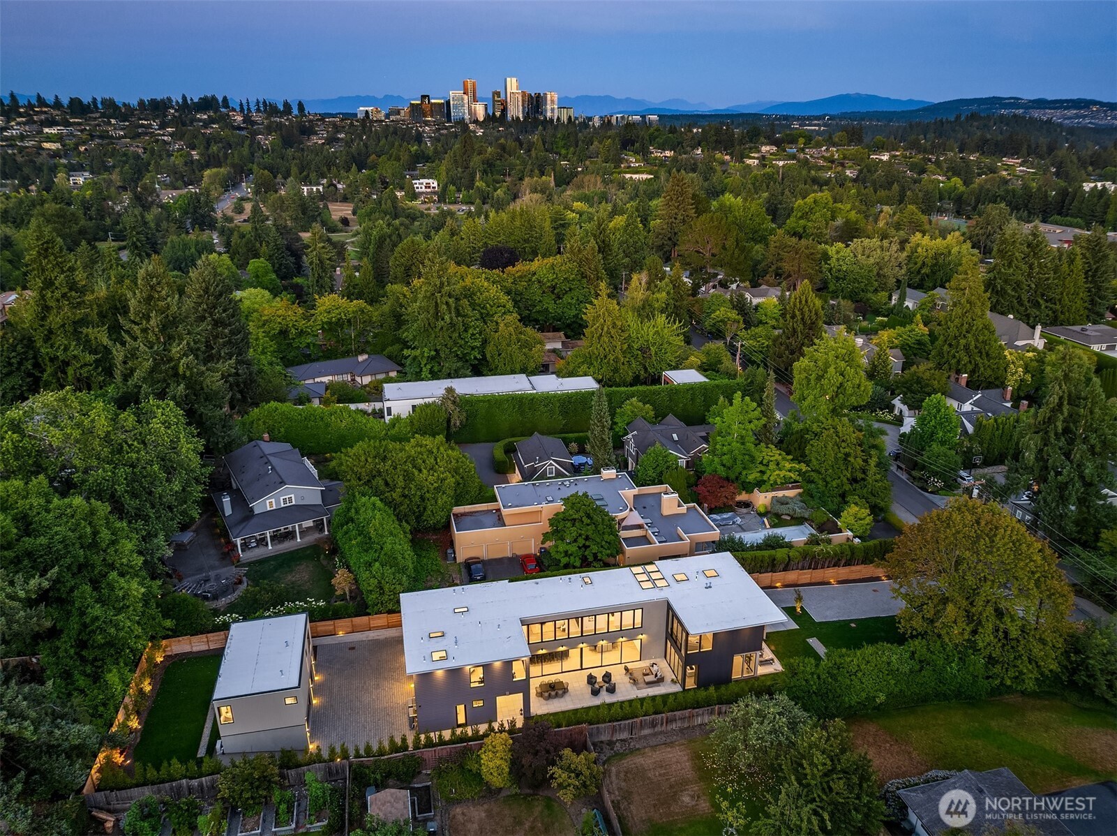 7626 Northeast 10th Street Medina, WA 98039 - Photo 37 of 40 an aerial view of a house with a garden