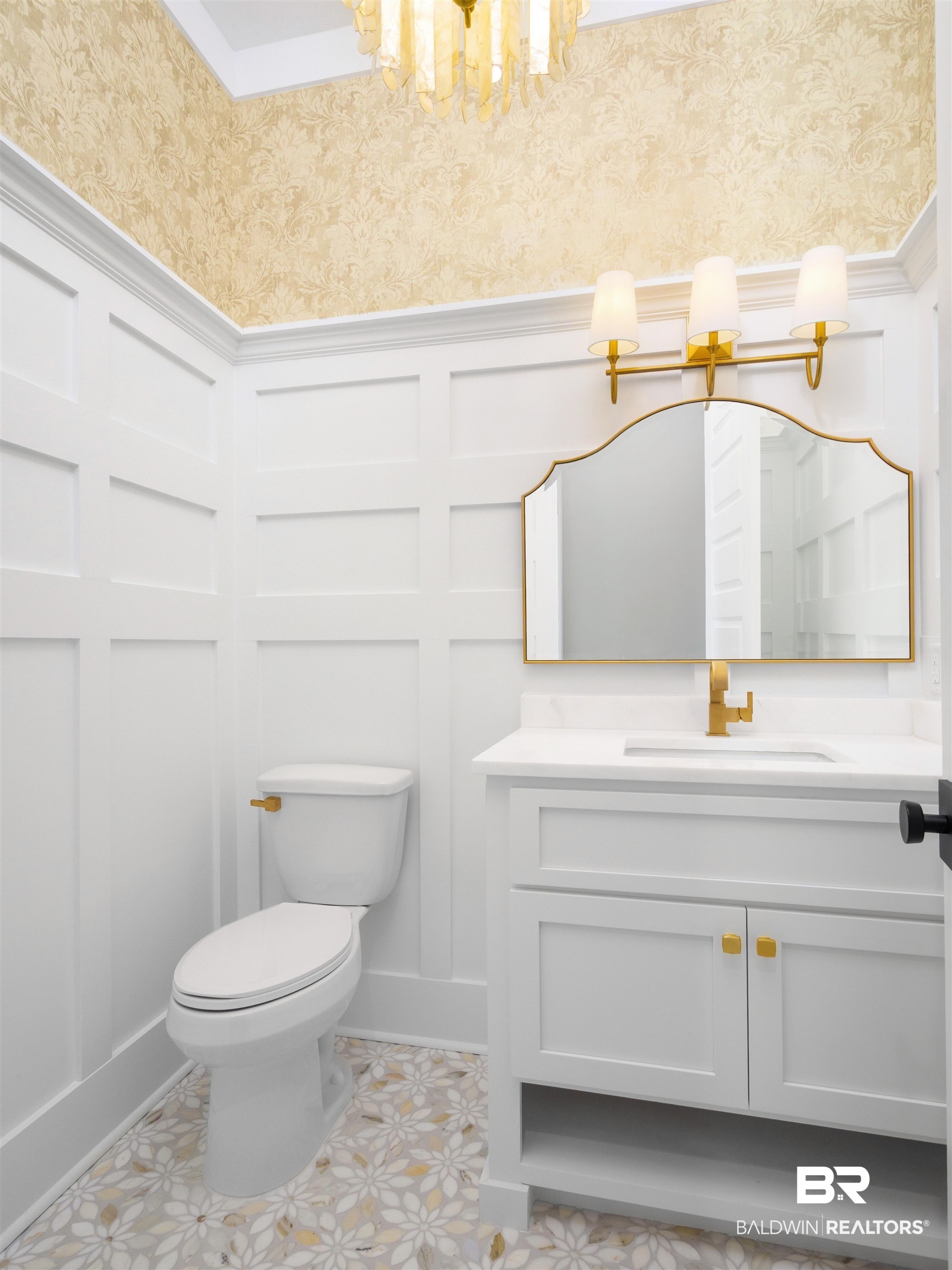 10970 Turin Avenue Fairhope, AL 36532 - Photo 25 of 61 Has exquisite tile flooring, custom wainscoting, beautiful wallpaper accent and custom built cabinet
