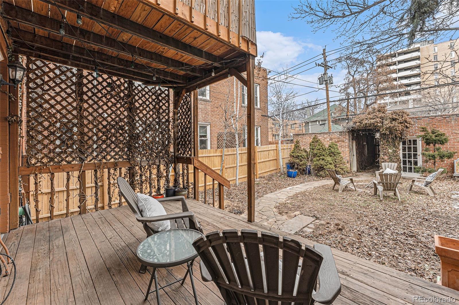 1314 Vine Street Denver, CO 80206 - Photo 28 of 34 a view of a porch with furniture and wooden floor