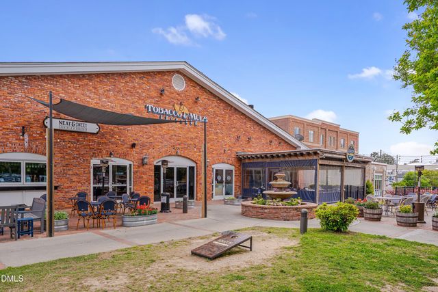 a front view of a building with outdoor area