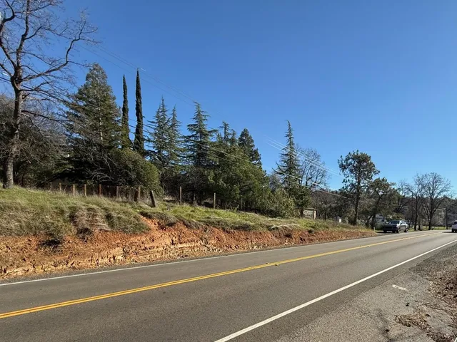 a view of a building with a street