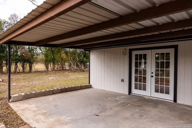 a view of a backyard of a house