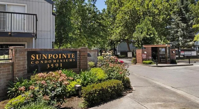a view of a street with sitting area