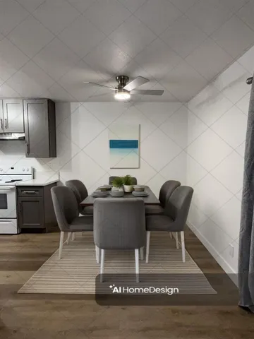 a living room with furniture a rug and a table