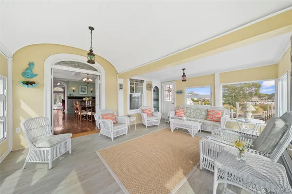 a living room with furniture