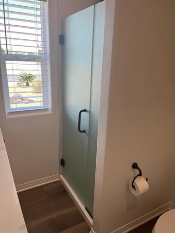a bathroom with a shower