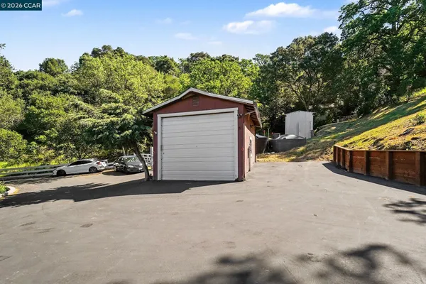 a view of backyard of house