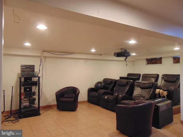 a projector room with furniture