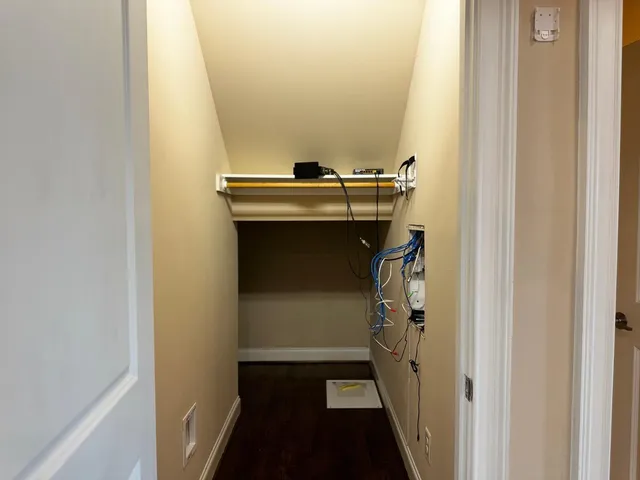 an empty room with a natural light