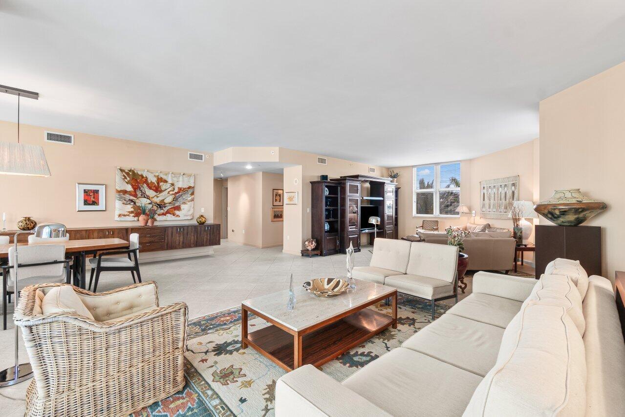 500 Southeast Mizner Boulevard, Unit A411 Boca Raton, FL 33432 - Photo 5 of 67 a living room with furniture and wooden floor