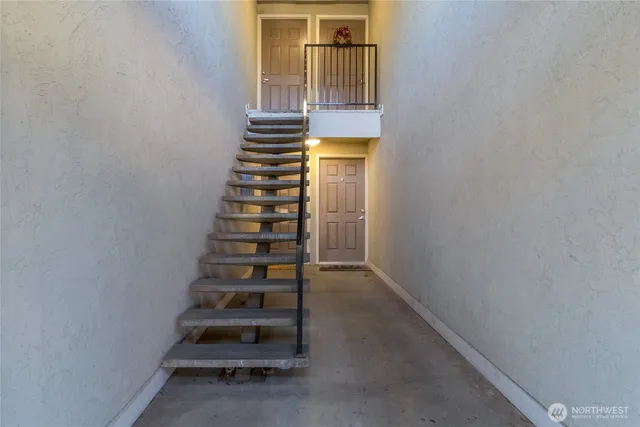 an entryway with stairs