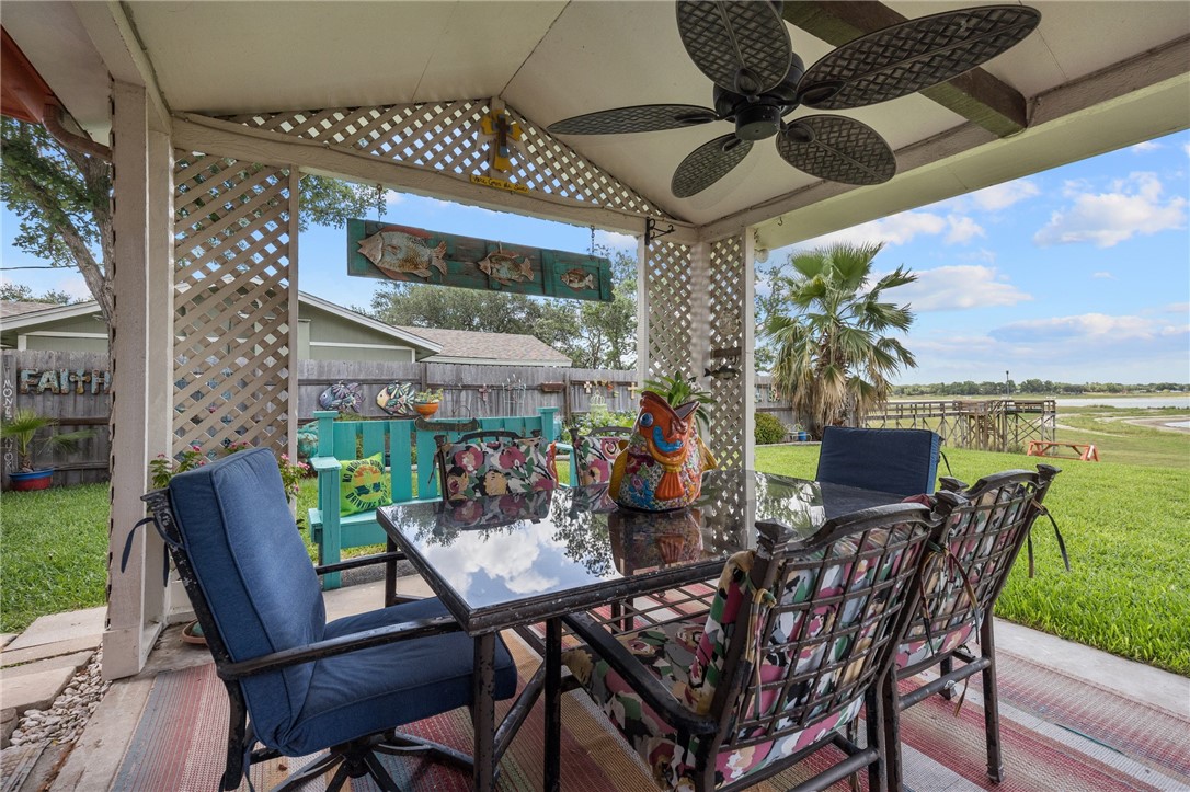 116 Sunset Drive Mathis, TX 78368 - Photo 19 of 32 a view of an outdoor dining space with furniture