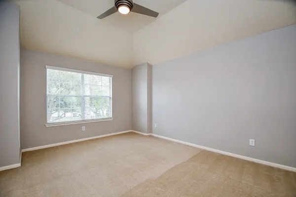 an empty room with a window