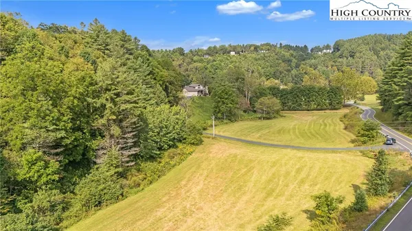 a view of a swimming pool with a yard