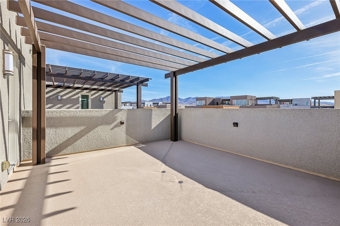 3338 Esker Rdg Avenue Henderson, NV 89044 - Photo 61 of 84 View of patio featuring a mountain view