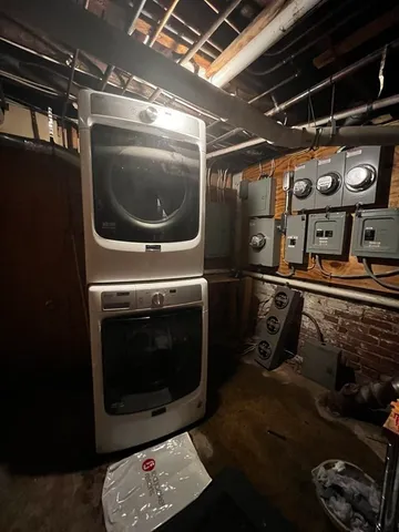 a utility room with furniture dryer and washer