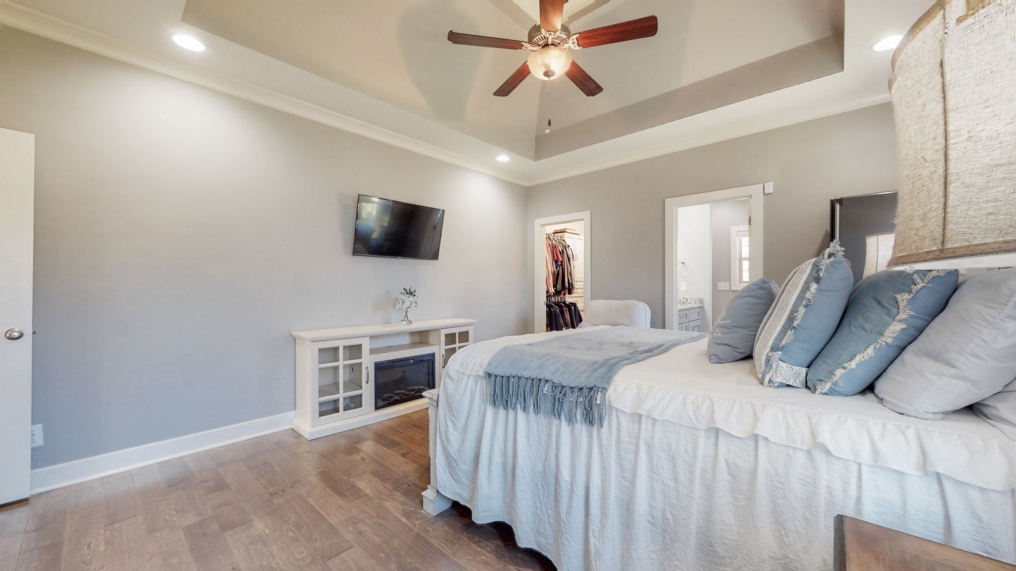 262 Ridgewater Way Mount Juliet, TN 37122 - Photo 19 of 58 a bedroom with a bed and a flat screen tv