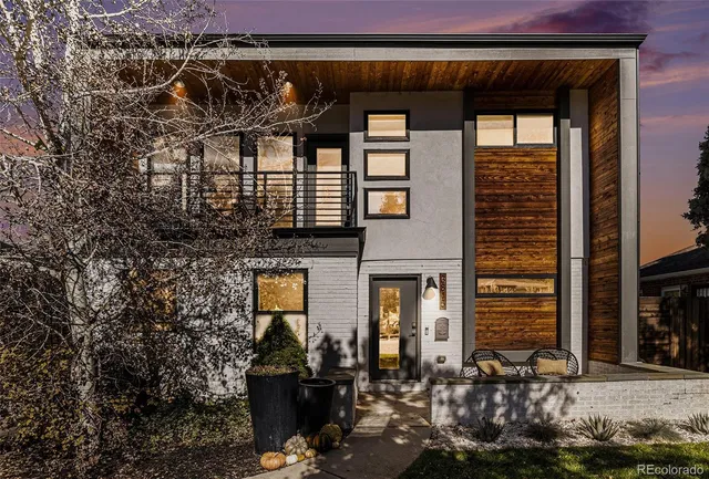 a front view of a building with glass windows