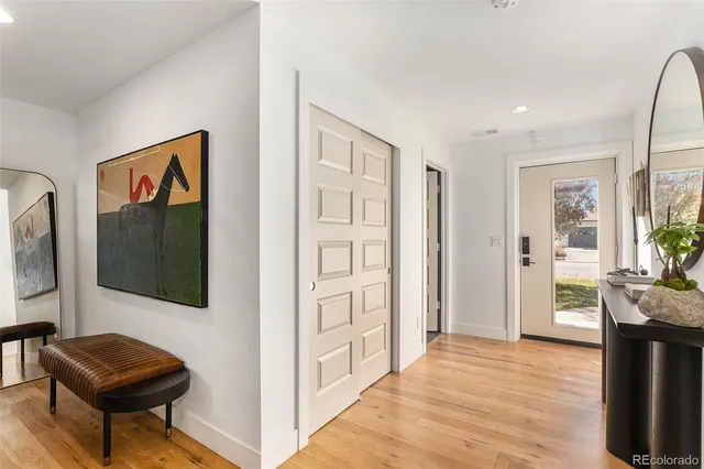a view of livingroom with furniture and wooden floor