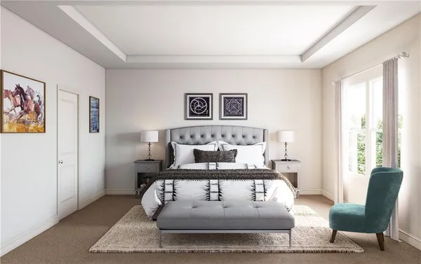 a living room with furniture and a couch