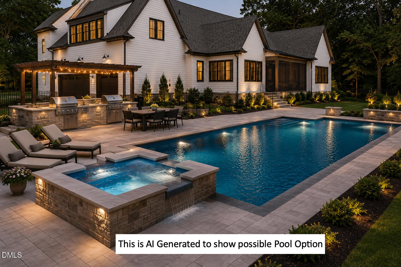 2508 Brassfield Road Raleigh, NC 27614 - Photo 76 of 82 AI Generated - showing several pool options. Septic placed for future pool & ADU.